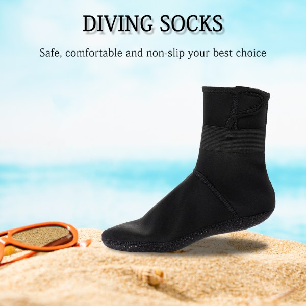 Sklisikker neopren dykkersokker - 3 mm tykkelse, full ankeldekning - Snorkelutstyr XL