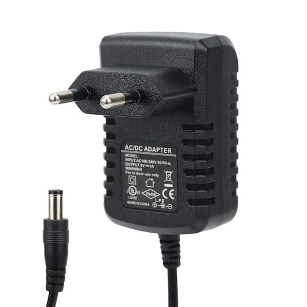 Effektpedal Power 9V 1A för elgitarr Orgel Keyboard Förstärkare 100‑240VEU Plugg