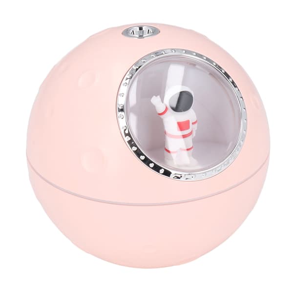 Romkapsel-luftfukter 2 gir justerbar 300 ml Stille søt astronaut-luftfukter med diffuser og nattlys Rosa