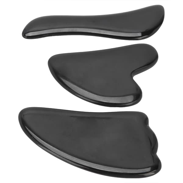Professionel Obsidian Ansigtsmassage Gua Sha Værktøj Bærbar Kropsterapi Skrabebord Sæt