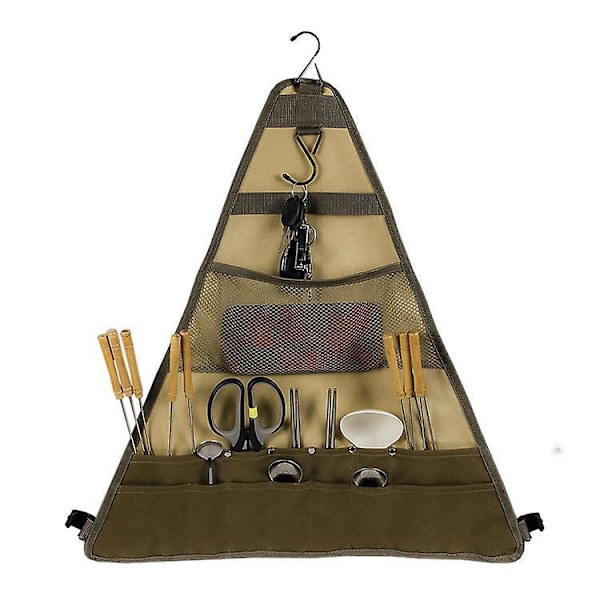 Opbevaringspose til service, Udendørs opbevaringspose, Ske Gaffel, Camping Service Opbevaringspose, Bestik Opbevaringspose 55*59cm