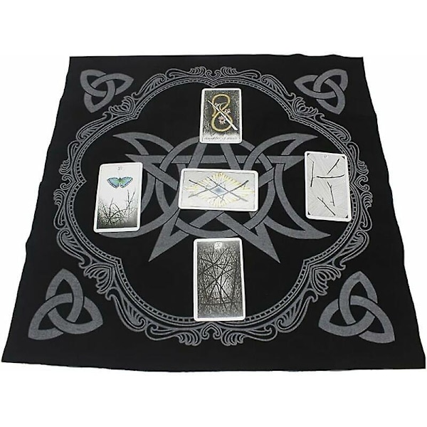 Tarot papirdug, 49 cm x 49 cm, Tarotmåtte, fløjlsstof, Wicca dug, borddækning, serviet til at spille Naipes astrologi, dækkeserviet, værktøj, a