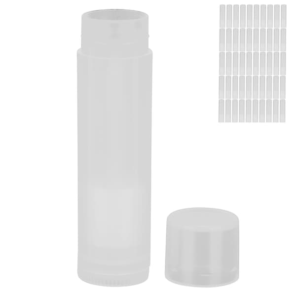 50 stk. læbepomade-rør-sæt, tom læbestiftrørbeholder, gennemsigtigt DIY makeupværktøj 5 ml