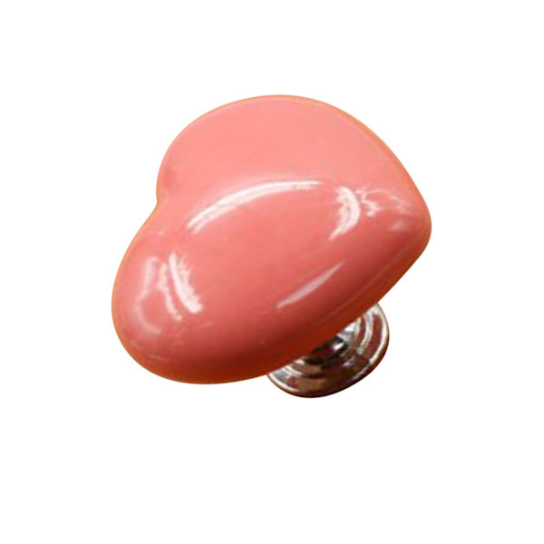 Hjerteformet toalettankknapp i plast, solid universell toalettknapp trykkutskifting for baderom rosa