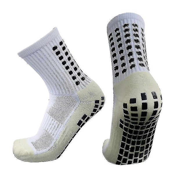 Grip Football Socks for Men - Anti-Slip Soccer Socks white