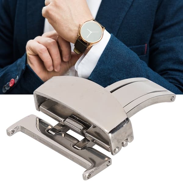 Enkelt vikbart klocklås i rostfritt stål, spänne för klockarmband, ersättningstillbehör