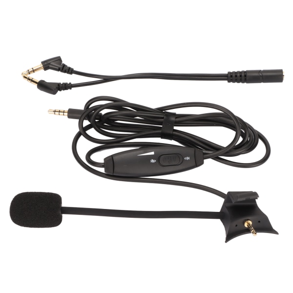 Boom Mikrofon Kabel Brusreducering Mic Hörlurssladd med Volym Mute Control för QC35 II Meeting Gaming