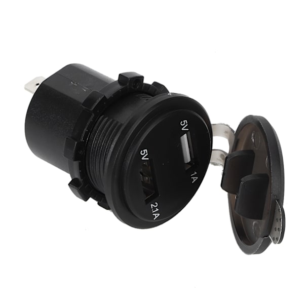 5V/1A 5V/2.1A Dubbla USB-portar Billaddare Spänningsdisplay Digital Voltmeter Fordon IP66 Vattentät Blå DC12‑24V