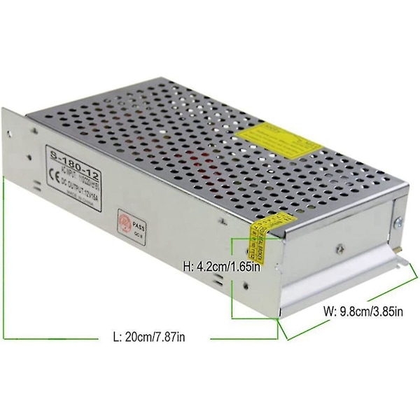 DC 12V 15A 180W Strømforsyning Transkompatibel Switch AC 110V / 220V til DC 12V 20amp Switching Adapter Co-E