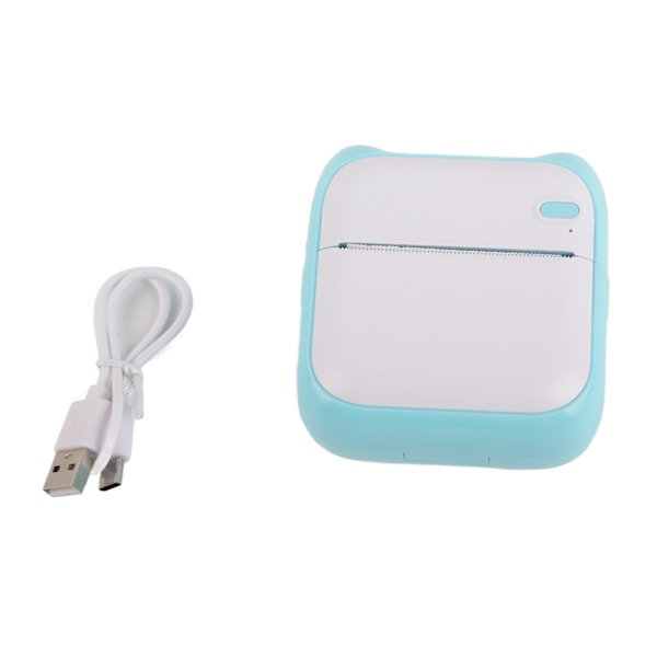 Pocket Wireless Bluetooth Printer Forkert spørgsmål Printer 203DPI USB Opladning Bærbar printer Billede Printer Blå