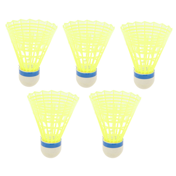 5 st LED-badmintonbollar med nattglöd, 30 mAh, hög elasticitet, för sportaktiviteter