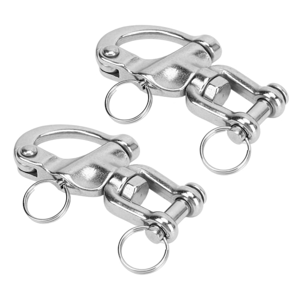 2 stk. Snap Shackle 316 Rustfrit Stål Hurtigudløsning Høj Styrke Universal til Sejlbåds Rigging 87mm