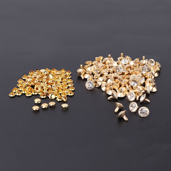 Krystallinnlegg i stoff hurtignagler 12 mm flekker studshette for DIY-lærdekorasjon (#4)