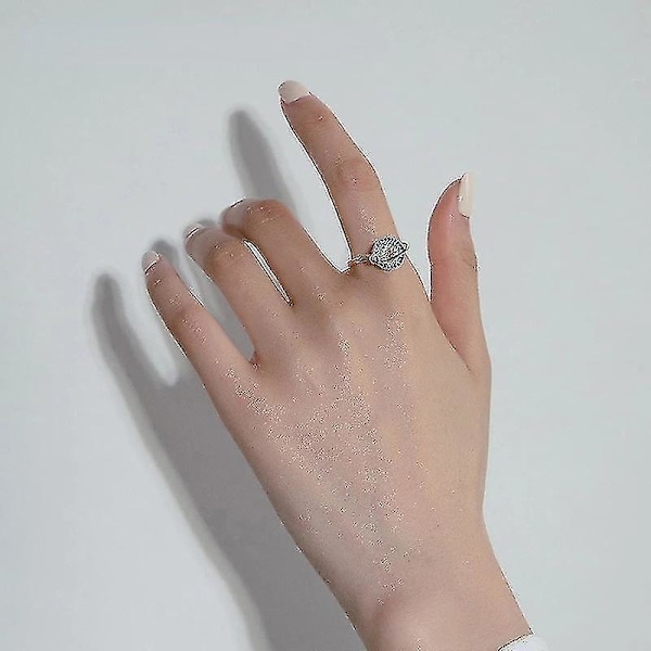 Stressavlastande zirkonring för kvinnor silver