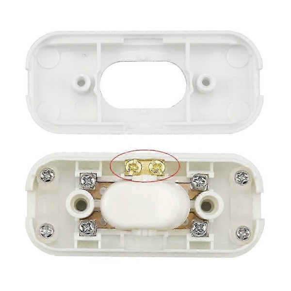 2 stk. Bi-Pol Inter Vippekontakt 6A 250V Rocker Switch Lysdæmper/Kontakt til Lampe, Hvid_SZXM