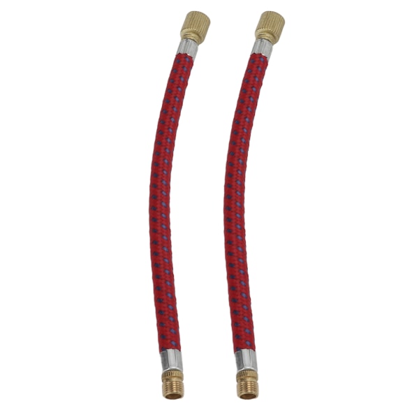 2 stk cykelpumpe forlængerslange, der øges 16,6 cm/6,5 tommer i længden Nylon Kobber Materialer Dobbeltventil Design Inflatorrør