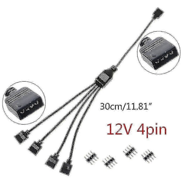 12v 4pin Rgb Forlænger Adapter Kabel Mboard Til Rgb Konnektor Splitter Hub Til Pc Led