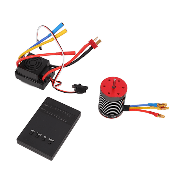 F540 3300kv Børsteløs Motor 60A Vanntett ESC Programmeringskort Combo Kit for 1/10 Fjernkontrollbil