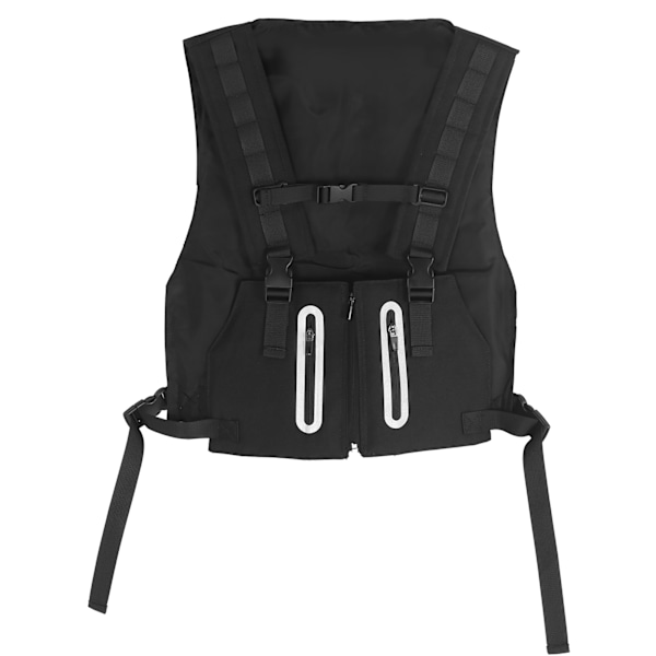 Udendørs reflekterende vest multifunktion polyester sikkerhed justerbar cykel vest sort