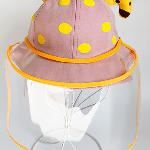 Ansiktsmaskhatt Transparent Giraff Bomull Vår Höst Baby Ansiktsmask Kepsar för Småbarn Rosa