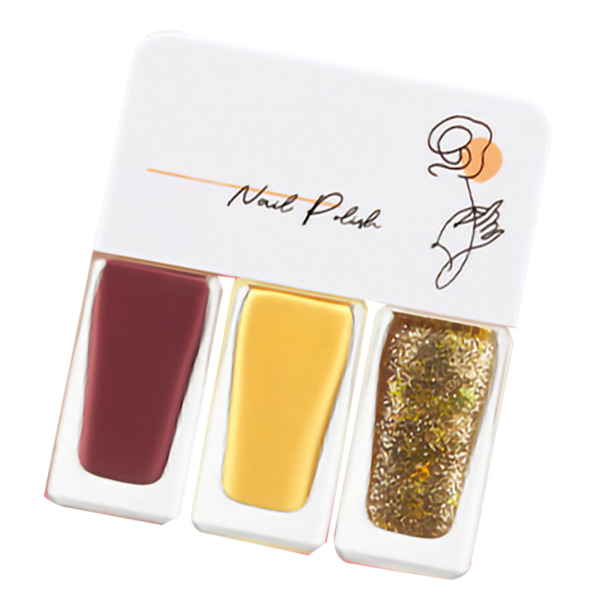 3-pack Vattenbaserat nagellackset för kvinnor, lätt att skala av, snabbtorkande nagellack för dejting, halloweenfest T01