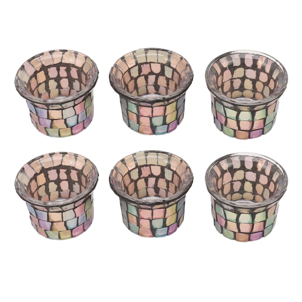 6 st mosaik värmeljushållare massivt glas ljusstake blomkruka för bröllop Meditation Brun