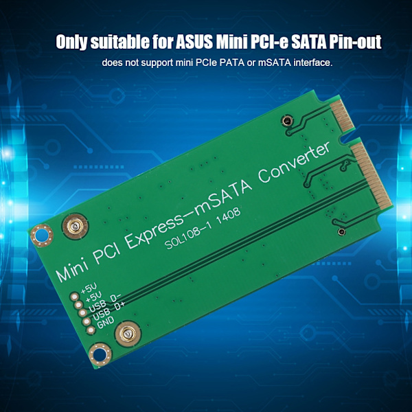 mSATA SSD till SATA Mini PCIE SSD Riser Card Adapter Converter för ASUS Laptop