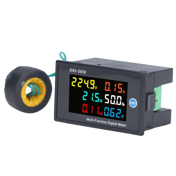 Effektmåler Enkeltfaset LCD Digital Display Spændingsstrømsmåler Tester AC 200‑450V