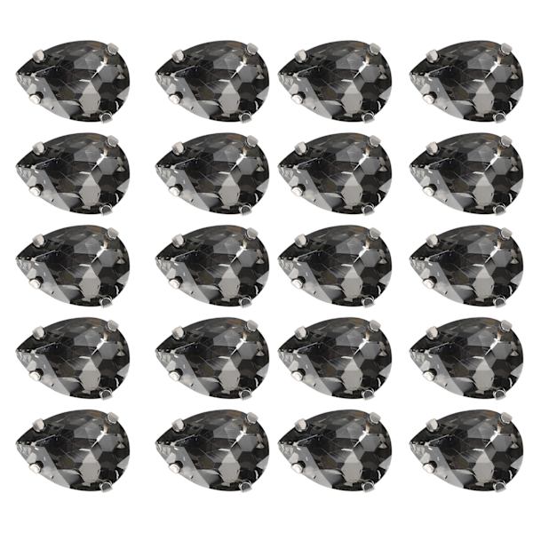 20 st DIY klodiamanter bröllopsklänning retro mode hantverk glas kläddekorationer 15 x 18 mm kokosgrå droppformad glas klodiamant