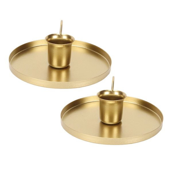 2 stk Jern lysestage Metal Home Golden Simple Retro Elegant Desktop Aromaterapi Lysestage