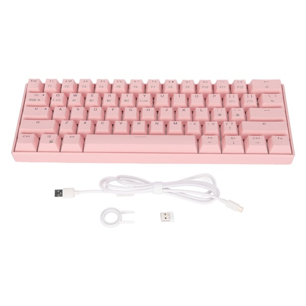 READSON Mekanisk tangentbord 61 tangenter RGB bakgrundsbelyst ergonomisk design 1800mAh batteri trådlöst stöd kabelanslutet tangentbord Grön axelkropp