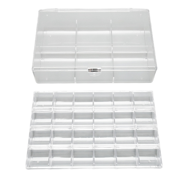 Örhängehållare Organizer Transparent Akryl 30 Grids Portabel Stapelbar Örhängen Organizer Box L