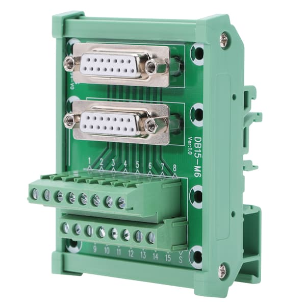 DB15-M6 Dobbelt Hun Hoved DIN Skinne Montering Interface Modul Terminal Block Board Connector