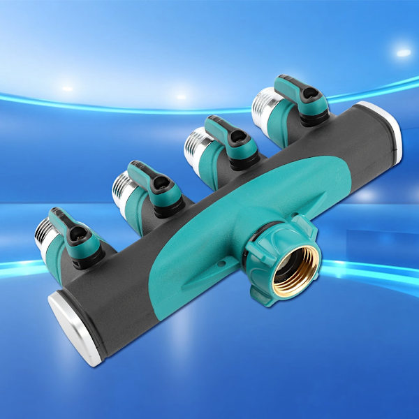 3/4\" 4-vejs slangefordeler splitter havevanddeler hane adapter slange lukkeventil US