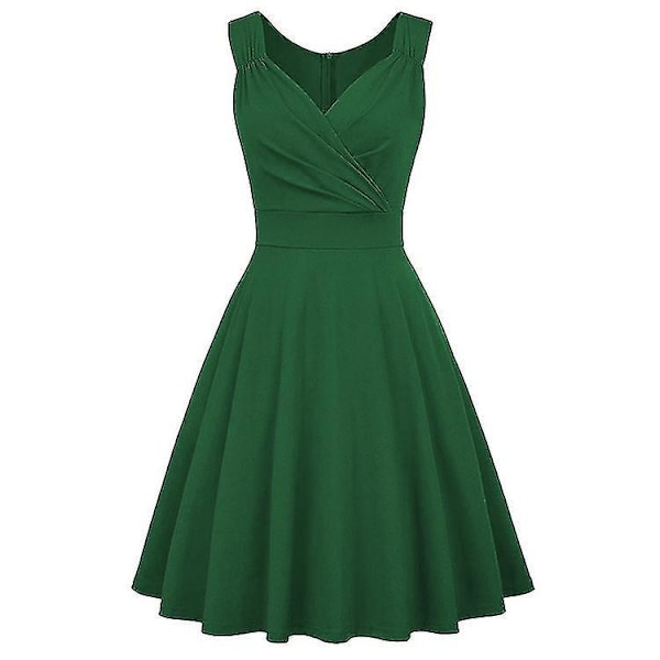 Retro Rockabilly Damklänningar L Grön