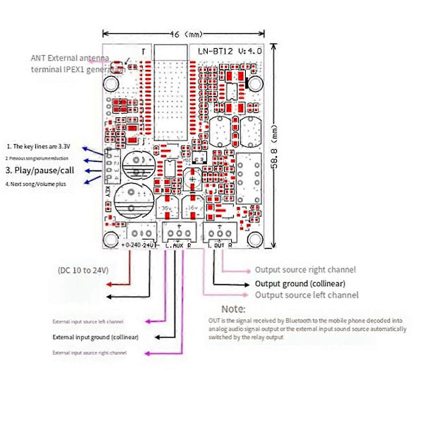 Bluetooth Audio Receiver Musik APT-X Stereo Trådløs Board Diy