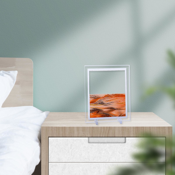2 x 3D Rörlig Sandkonst Bild Dynamisk Flödande Display Rörelseram Dekor