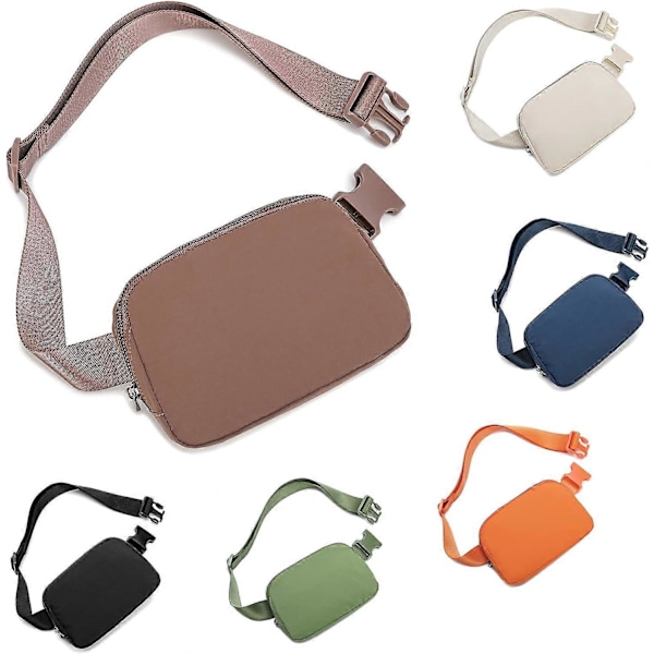 Vyölaukku naisille ja miehille, muodikas crossbody-vyölaukku vedenpitävä mini vyötärölaukku säädettävällä hihnalla juoksuun, patikointiin, kävelyyn