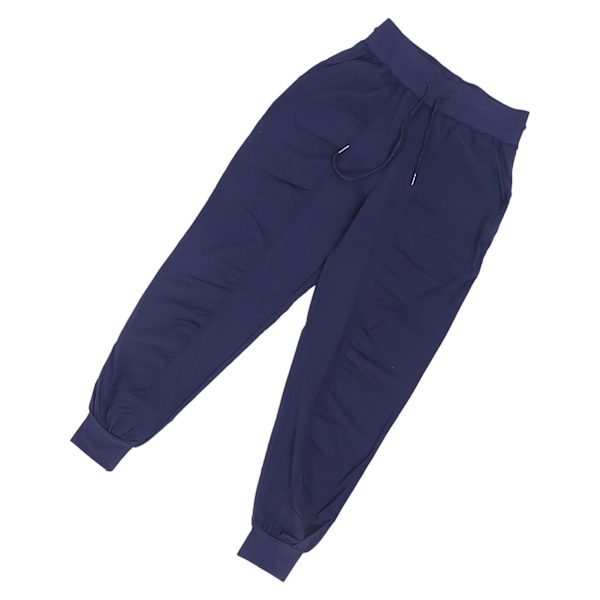 Sportlöparbyxor i polyester, snabbtorkande, andningsbara, med dragsko, träningsbyxor, marinblå, XL