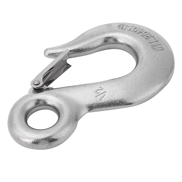 Hållbar rostfri stål Clevis Slip Hook med säkerhetslås Roddbåt Kajak Tillbehör 1/2\"