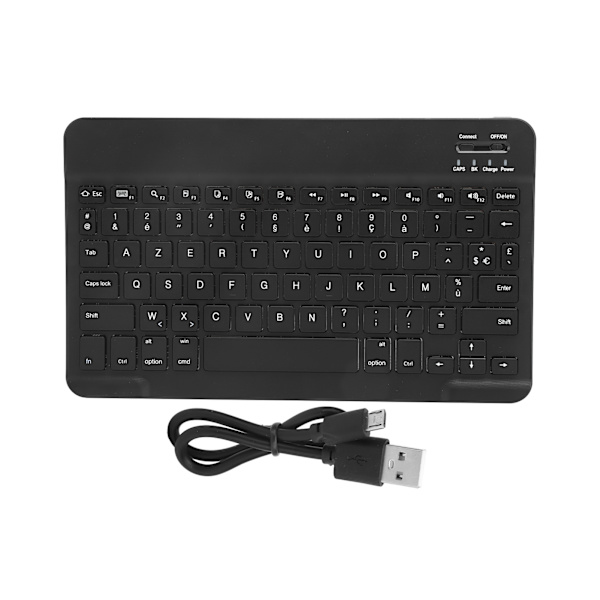 Bærbart trådløst Bluetooth-tastatur tablettastatur fransk engelsk til IOS/Android sort