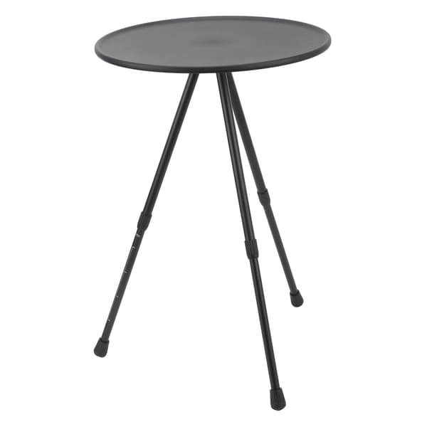 Sammenklappeligt camping rundt bord i aluminiumslegering, løftbart bærbart picnic campingbord til autocamperudstyr, mat sort