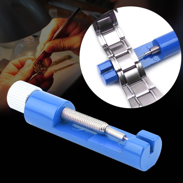 Metall justerbart watch Armband Link Pin Remover Reparationsverktygssats (blå)