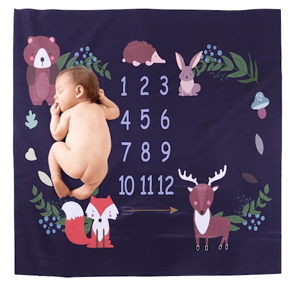 Månadsvis tillväxtmilstolpe Fotografi Prop Bakgrundstyg för Unisex Baby Infant