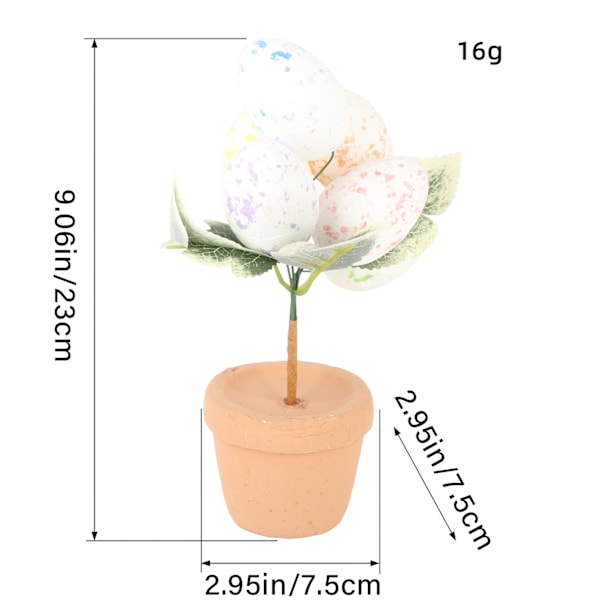 Påskeæg Potteplante Ornament Simulering Æg Plante Påske Bordplade Dekorationer