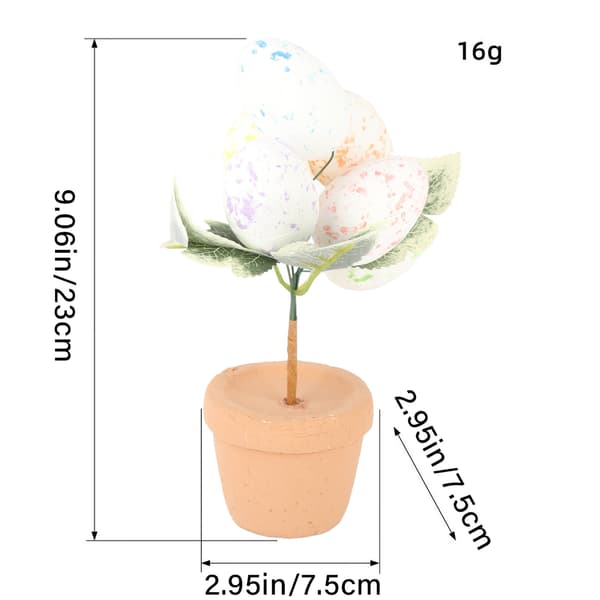 Påskeegg i potteplante-pynt Simulering Eggplante Påskeborddekorasjoner