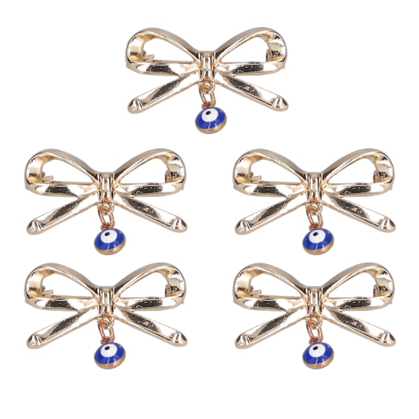 5pcs Safety Pins Blue Eye Pendants Golden Pin Exquisite Delicate Safety Pins for Clothes Bag Scarf Decoration