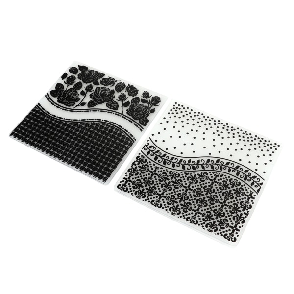 2 stk. prægningsmapper Unikt design, konkav konveks tekstur prægningsskabelonmappe til fremstilling af DIY-invitationer.