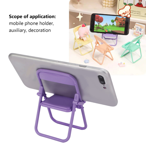 Bärbart TPR-telefonställ - Liggande och stående läge - Dekorativ mobilhållare Purple