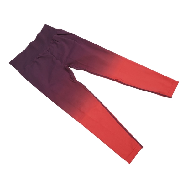 Kvinnor Höftlyftsbyxor Röd Lila Gradient Färg L Storlek Högmidjade Leggings för kvinnor
